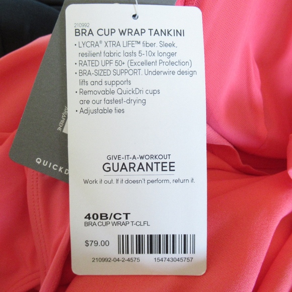 SOLD Athleta Bra Cup Wrap Tankini Top Underwire - Picture 7 of 8